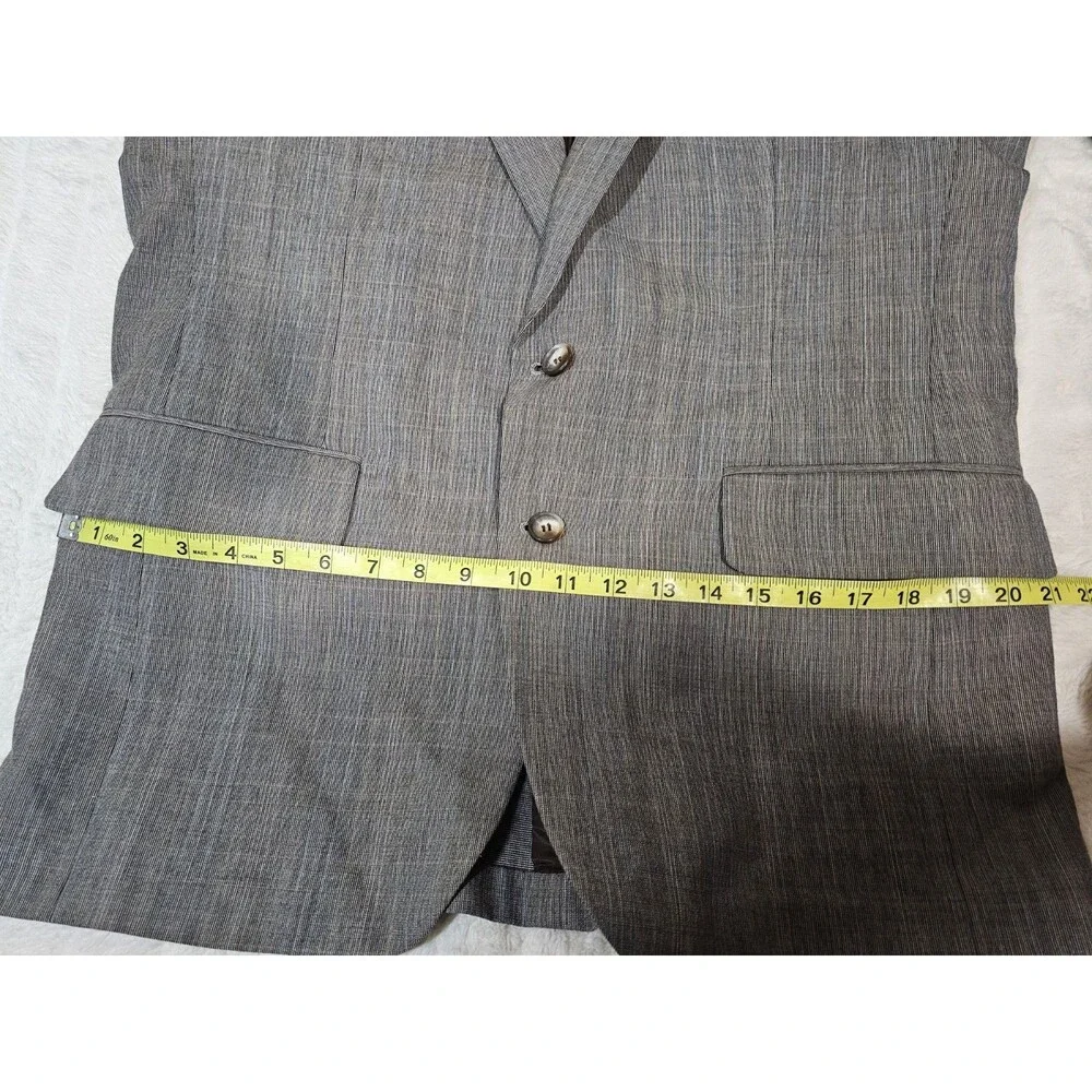 Vintage Austin Manor 3 Piece Suit Mens 42S 35x30 Grey Multi Micro Pinstripe Wool